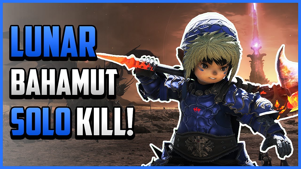 FFXIV: JUST A SCRATCH! | Solo Warrior Defeats Lunar Bahamut (4 Player ...