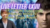 FFXIV Liveletter LXVIII (68) | Better Single Player, Better Graphics, and Criterion Dungeons!