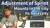 FFXIV – Sprint Adjustment in City, use of Mounts – Clipping