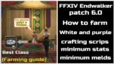 FFXIV Endwalker patch 6.0 How to farm White/purple crafting scrips minimum stats/melds