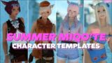 【FFXIV】Summer Miqo'te Character Templates and Glamour 😍
