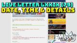 FFXIV: Letter From The Producer Live Part LXXIX (79) Date and Times