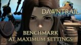 FINAL FANTASY XIV: Dawntrail Benchmark at maximum settings on my weak laptop